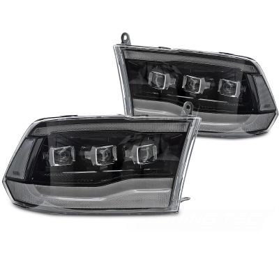 FAROS DELANTEROS DODGE RAM 09-18 LED NEGRO