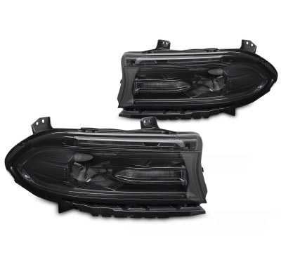 FAROS DELANTEROS LED NEGROS para DODGE CHARGER 14-23