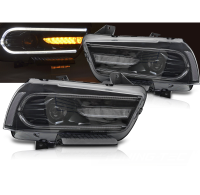 FAROS DELANTEROS DODGE CHARGER LX II 11-15 LED NEGRO