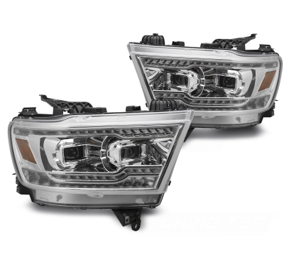 FAROS DELANTEROS LED COMPLETOS CROMADOS para DODGE RAM 19-22