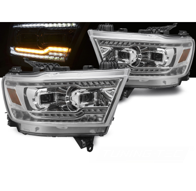 FAROS DELANTEROS LED COMPLETOS CROMADOS para DODGE RAM 19-22