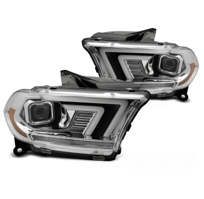 FAROS DELANTEROS CROMADOS TUBO SEQUENCIALES para DODGE DURANGO 10-13