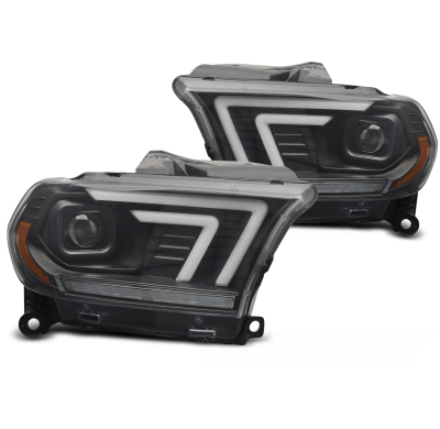 FAROS DELANTEROS NEGROS TUBO SEQUENCIALES PARA DODGE DURANGO 10-13