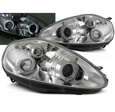 Faros Delanteros Angel Eyes Fiat Grande Punto 09.05-08 Cromados