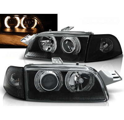 Faros Delanteros Angel Eyes Fiat Punto 1 11.93-09.99 Fondo Negro