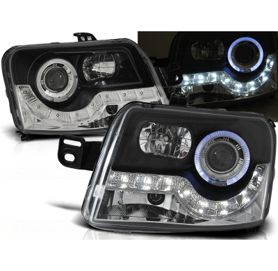Faros Delanteros Luz Diurna Fiat Panda 03- Fondo Negro