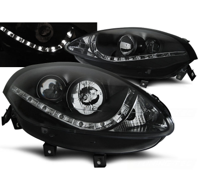 Faros Delanteros Luz Diurna Fiat Bravo Ii 07- Fondo Negro