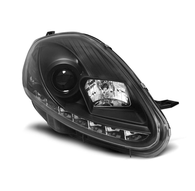 Fiat Grande Punto 08-09 Faros Delanteros Luz Diurna Fondo Negro