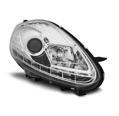 Faros Delanteros Luz Diurna Fiat Punto Evo 10.09-12 Cromado Drl Led