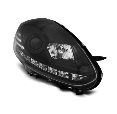 Faros Delanteros Luz Diurna Fiat Punto Evo 10.09-12 Negro Drl Led