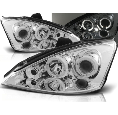 Faros Delanteros Angel Eyes Ford Focus 11.01-10.04 Cromados