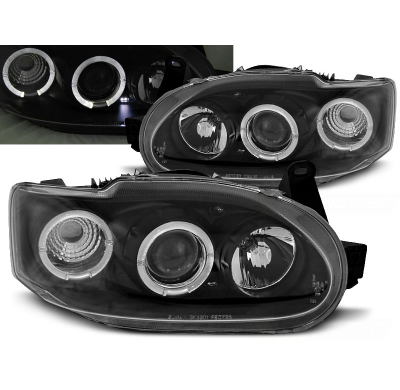 Faros Delanteros Angel Eyes Ford Escort Mk7 02.95-00 Fondo Negro