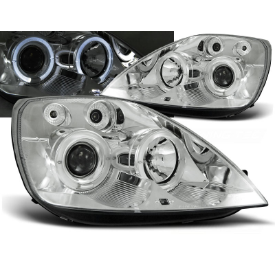 Faros Delanteros Angel Eyes Ford Fiesta Mk6 05.02-08.05 Cromados