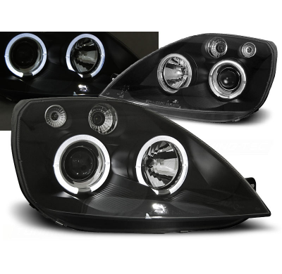 Faros Delanteros Angel Eyes Ford Fiesta Mk6 05.02-08.05 Fondo Negro