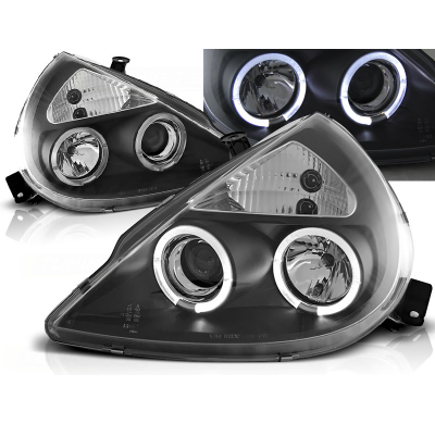Faros Delanteros Angel Eyes Ford Ka 11.96-08  Fondo Negro