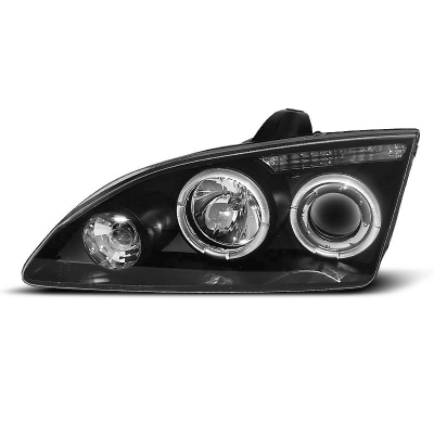 Faros Delanteros Angel Eyes Ford Focus Ii 09.04-01.08 Fondo Negro