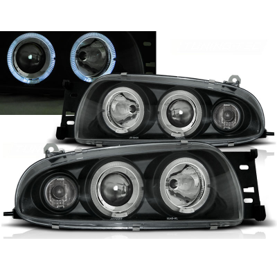 Faros Delanteros Angel Eyes Ford Fiesta Mk4 10.95-08.99 Fondo Negro