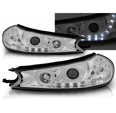 Faros Delanteros Luz Diurna Ford Mondeo 10.96-08.00 Cromados