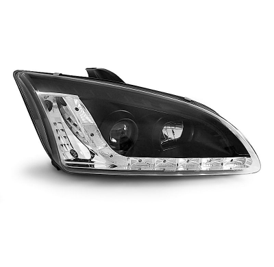 Faros Delanteros Luz Diurna Ford Focus Ii 09.04-01.08 Fondo Negro