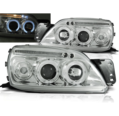 Faros Delanteros Angel Eyes Ford Fiesta Mk5 09.99-04.02 Cromados