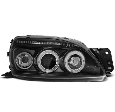 Faros Delanteros Angel Eyes Ford Fiesta Mk5 09.99-04.02 Fondo Negro