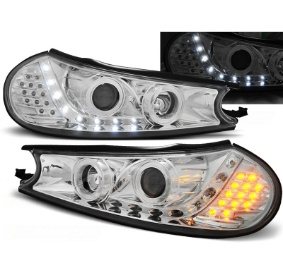 Faros Delanteros Luz Diurna Ford Mondeo 10.96-08.00 Cromados