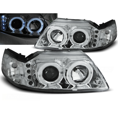 Faros Delanteros Angel Eyes Ford Mustang 98-04 Cromados