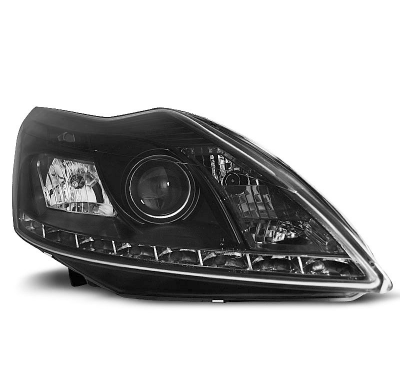 Faros Delanteros Luz Diurna Ford Focus Ii 02.08-10 Fondo Negro