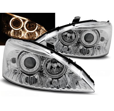 Faros Delanteros Angel Eyes Ford Focus 10.98-10.01 Cromados