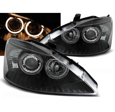 Faros Delanteros Angel Eyes Ford Focus 10.98-10.01 Fondo Negro