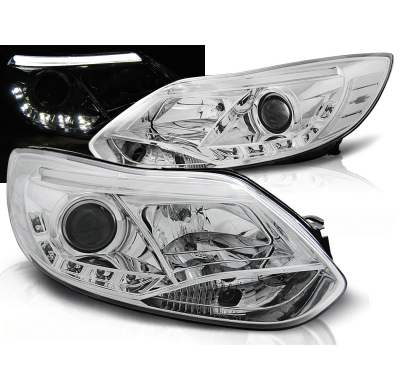 Faros Delanteros Luz Diurna Ford Focus Mk3 11- 10.14 Tube Lights Cromado