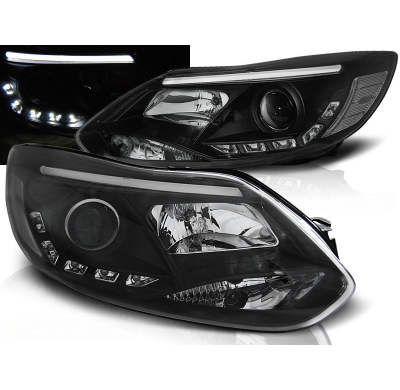 Faros Delanteros Luz Diurna Ford Focus Mk3 11- 10.14 Tube Lights Negro