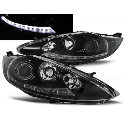 Faros Delanteros Luz Diurna Ford Fiesta Mk7 08.08-09.12 Fondo Negro