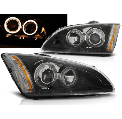 Faros Delanteros Angel Eyes Ford Focus Ii 09.04-01.08 Fondo Negro