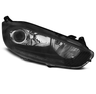 Faros Delanteros Luz Diurna Ford Fiesta Mk7 13- Led Drl Negro