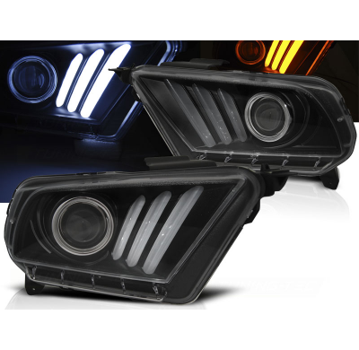 Faros Delanteros Luz Diurna Ford Mustang V 10-13 Tube Light Black