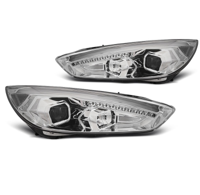 Faros Delanteros Ford Focus Mk3 15- Cromado Drl Led
