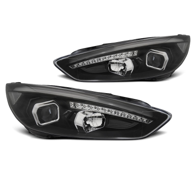 Faros Delanteros Ford Focus Mk3 15- Negro Drl Led