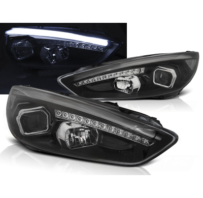 Faros Delanteros Ford Focus Mk3 15- Negro Drl Led