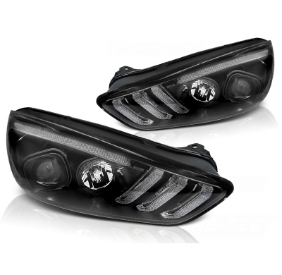 Faros Luz Diurna Ford Focus Mk3 15-18 Black Drl Led-Intermitente Dinamico