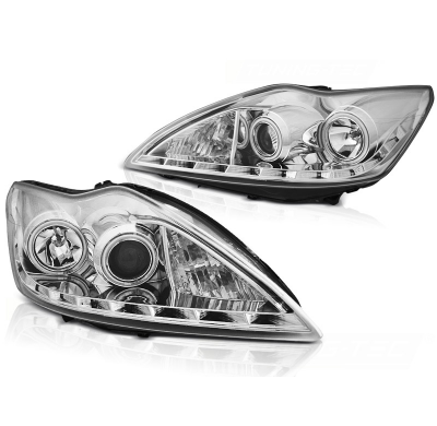 Faros Luz Diurna Ford Focus Ii 02.08-10 Angel Eyes Ccfl Chrome