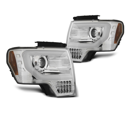 Faros Delanteros Luz Diurna Ford F150 Mk12 08-14 Tube Light Cromado