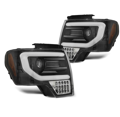 Faros Delanteros Luz Diurna Ford F150 Mk12 08-14 Tube Light Negro