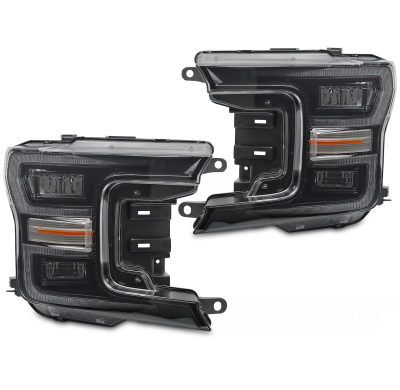 FAROS DELANTEROS LED NEGROS LUZ DIURNA INTERMITENTE DINAMICO aptos para FORD F150 MK13 17-20