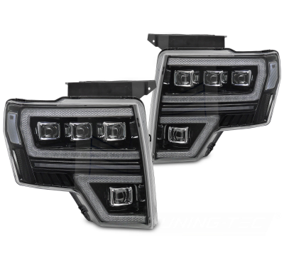 FAROS DELANTEROS Luces LED LUZ DIURNA NEGRAS COMPLETAS FORD F150 MK12 08-14