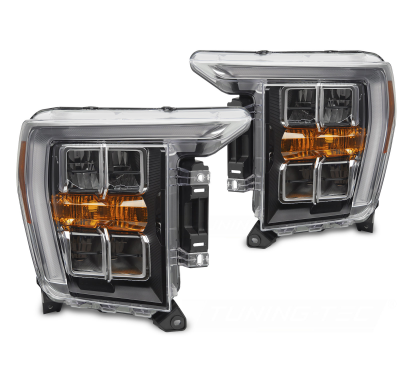 FAROS DELANTEROS NEGROS LUZ DIURNA compatibles con FORD F150 MK14 20-23
