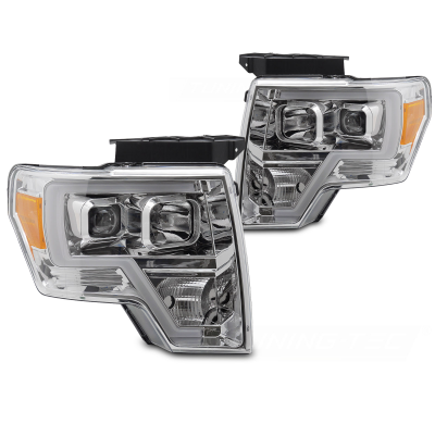 FAROS DELANTEROS FORD F150 MK12 08-14 LUZ TUBO CROMADA