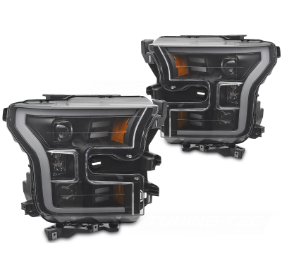 FAROS DELANTEROS TUBO LUZ NEGRO aptos para FORD F150 MK13 14-17