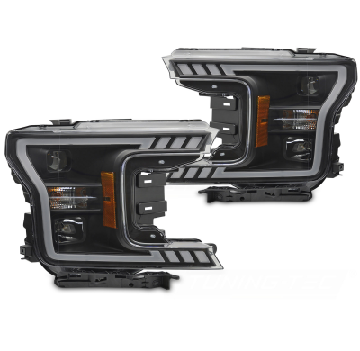 FAROS DELANTEROS TUBO LUZ NEGRO aptos para FORD F150 MK13 17-20