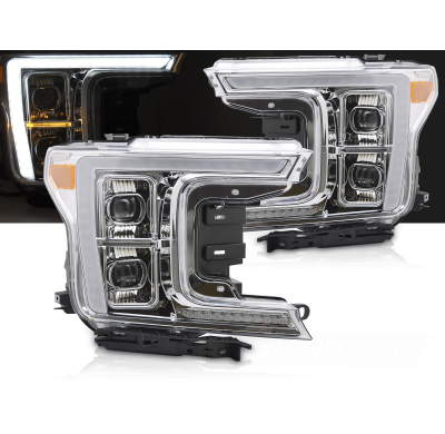FAROS DELANTEROS LED COMPLETOS CROMADOS para FORD F150 MK13 17-20